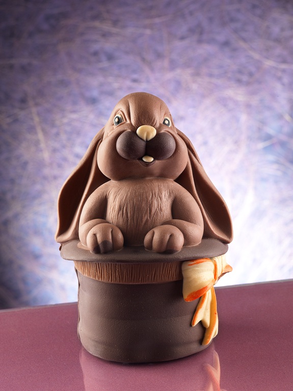 stampi per cioccolato uovo di Pasqua coniglio nel cilindro
