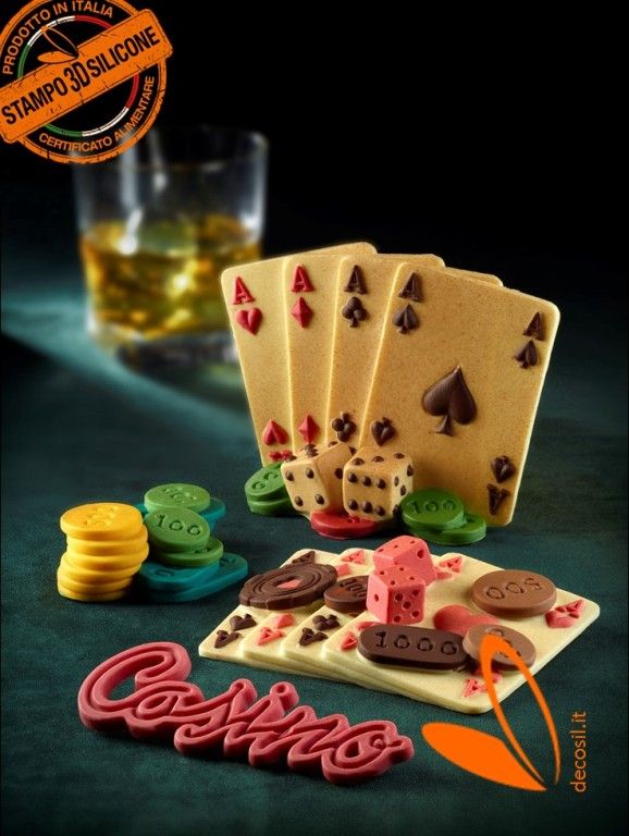 Stampo pacchetto Fiches da Poker in cioccolato