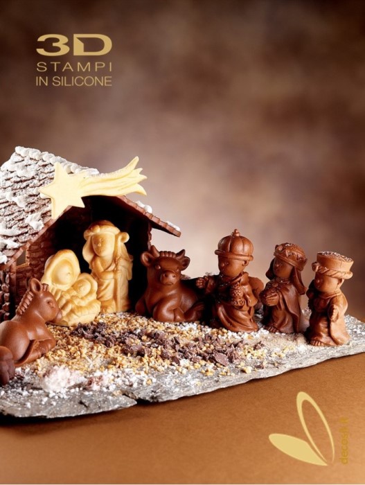 stampo per presepe di cioccolato