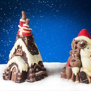 Stampo Pino Babbo Natale nel Camino